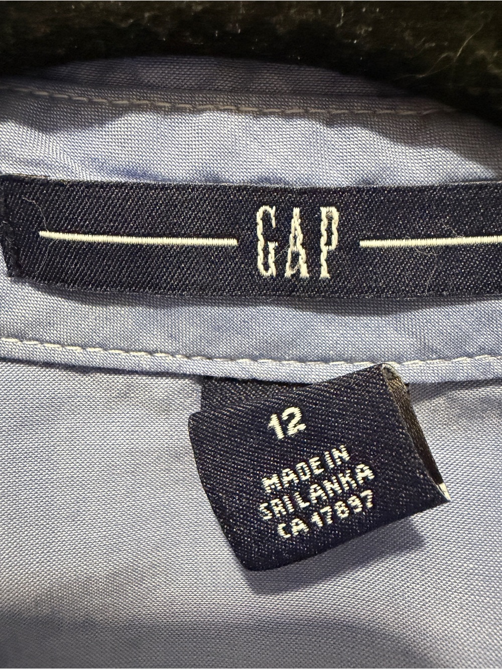 GAP Blue Ruffle-Front Button Down Shirt - Picture 4 of 4
